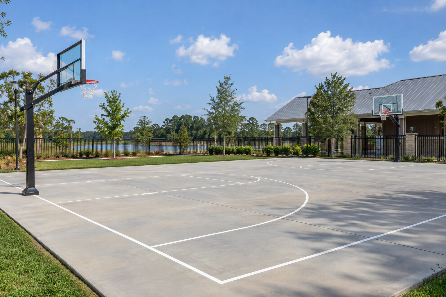 Illustrative concrete basketball courts project image