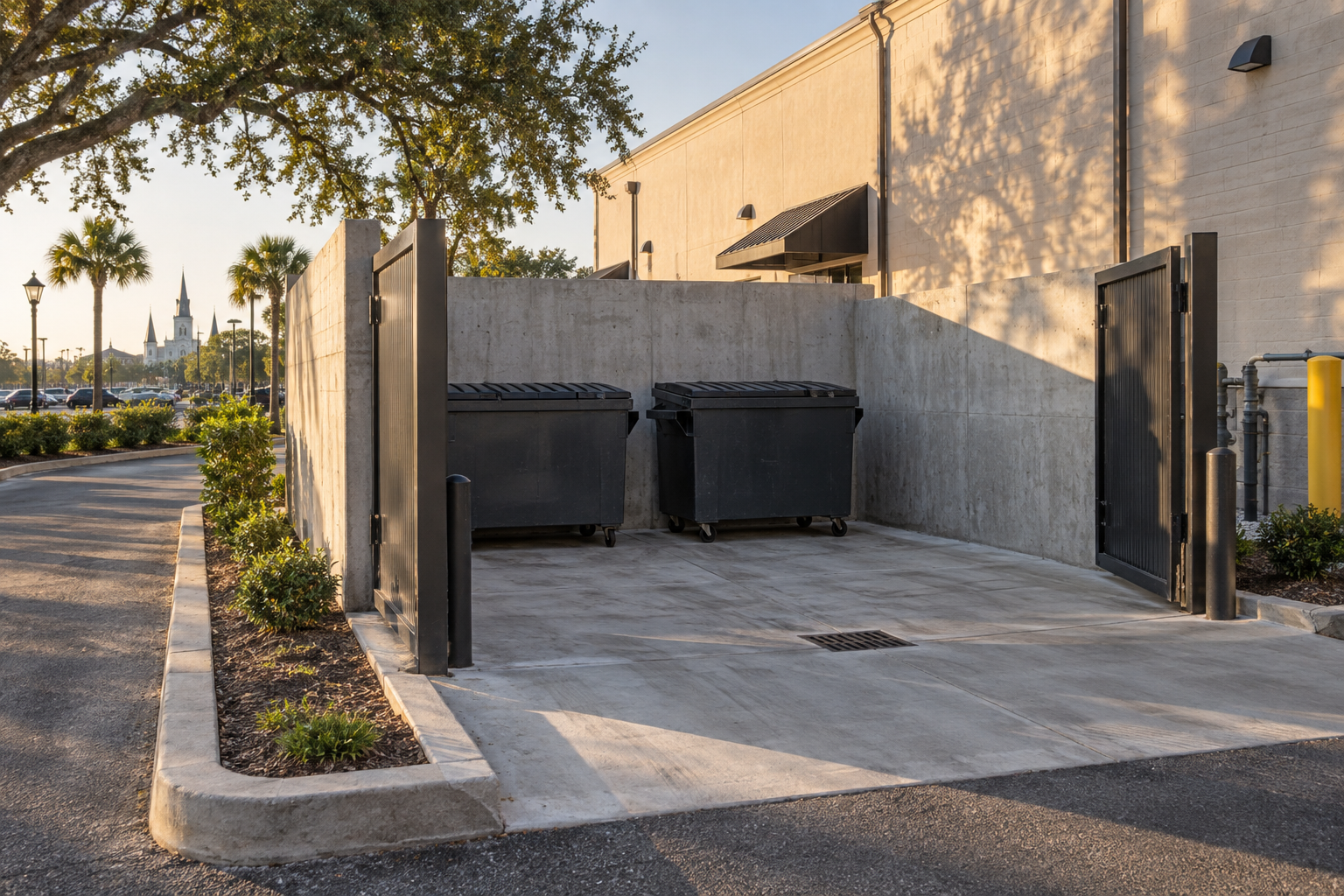 Illustrative concrete trash pads project image